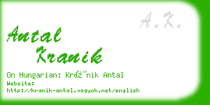 antal kranik business card